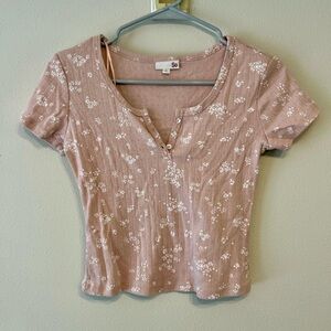 target Soft Pink Floral Crop Top
